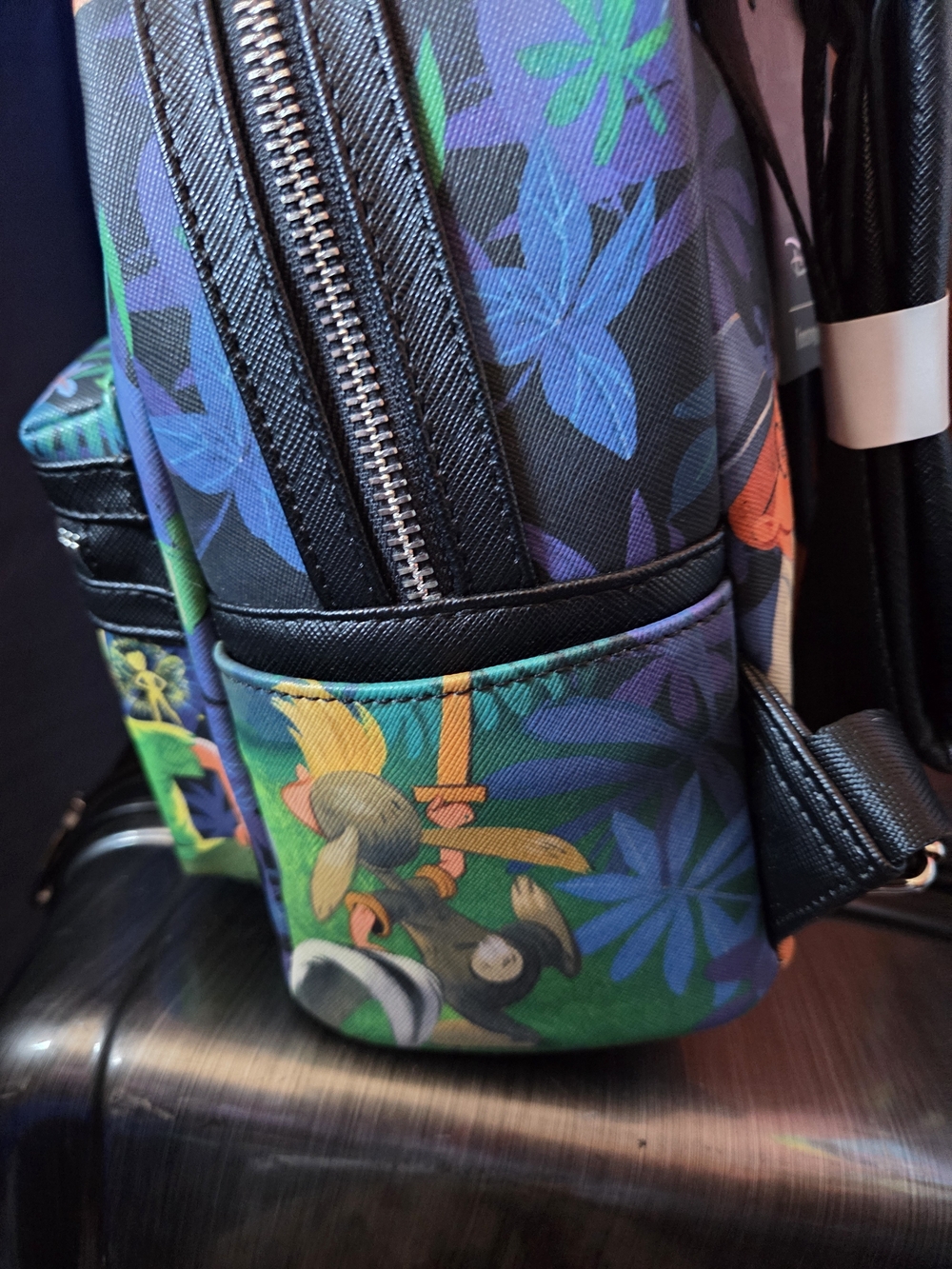 Loungefly Disney Peter Pan Mini Backpack in Green, Blue, Black - Picture 4 of 4
